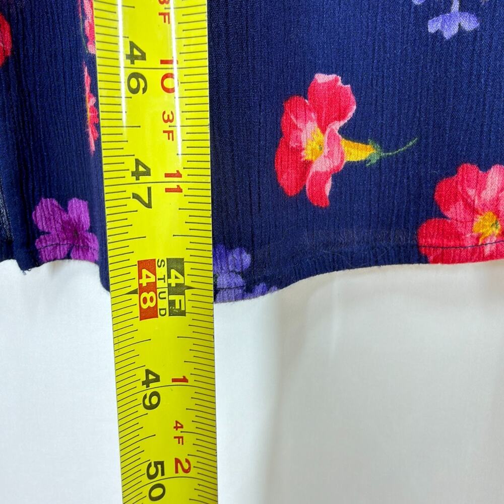 R&K Floral Print Sleeveless Midi Dress M 90s Vintage Cottagecore Colorful Resort - Picture 4 of 8